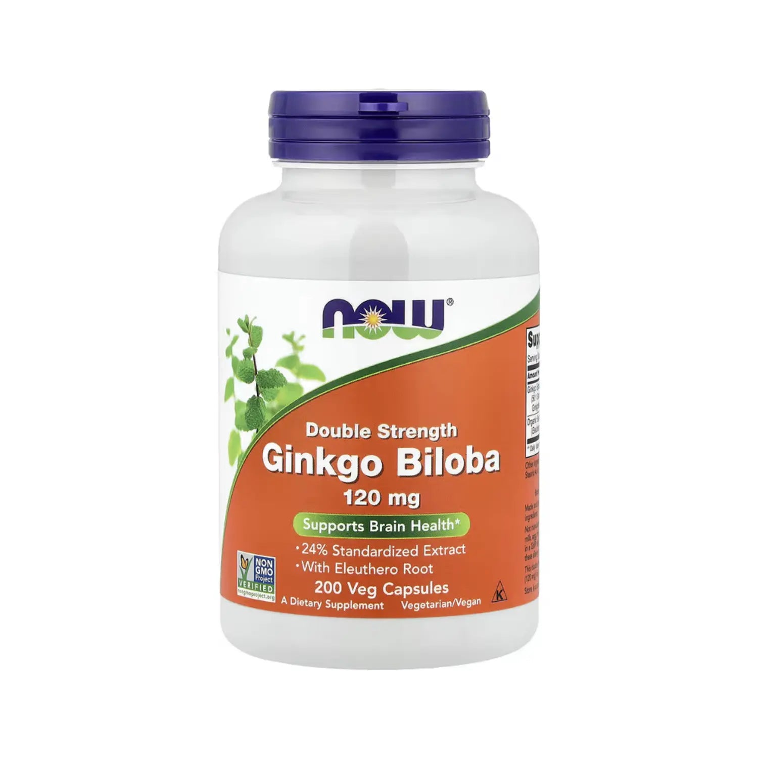 NOW Foods, Ginkgo biloba doble conc, 120 mg, 200 vegcaps sfn