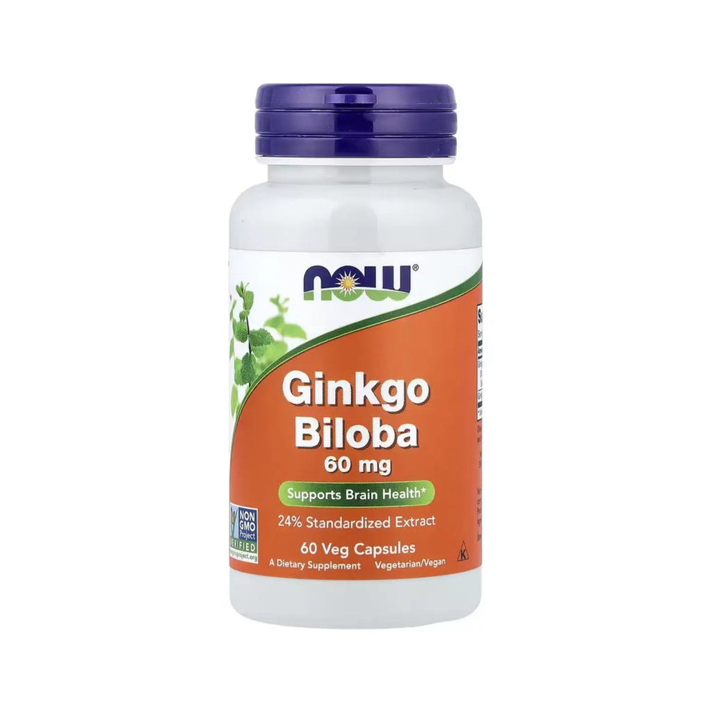 NOW Foods, Ginkgo biloba, 60 mg, 60 vegcaps sfn
