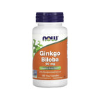 NOW Foods, Ginkgo biloba, 60 mg, 120 cápsulas vegetales sfn