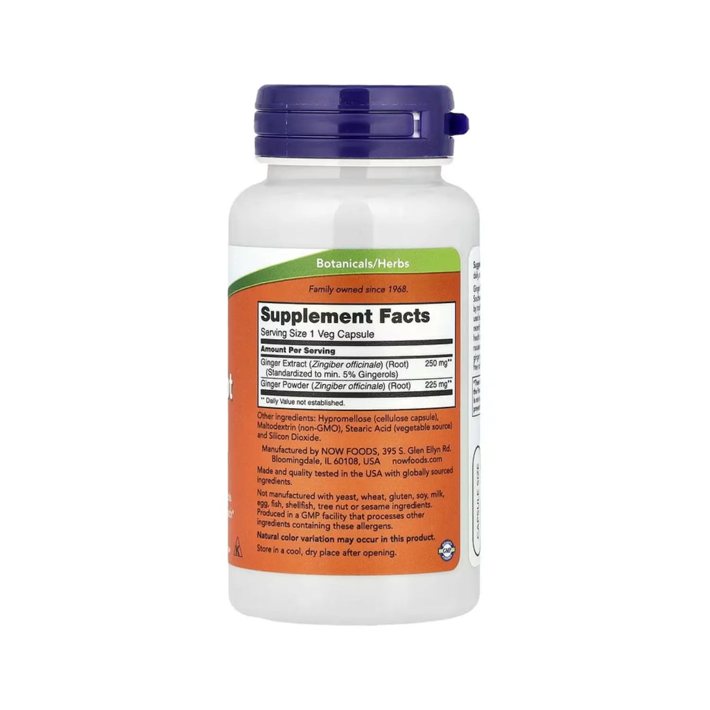 NOW Foods, Extracto de raíz de jengibre, 250 mg, 90 vegcaps sfn
