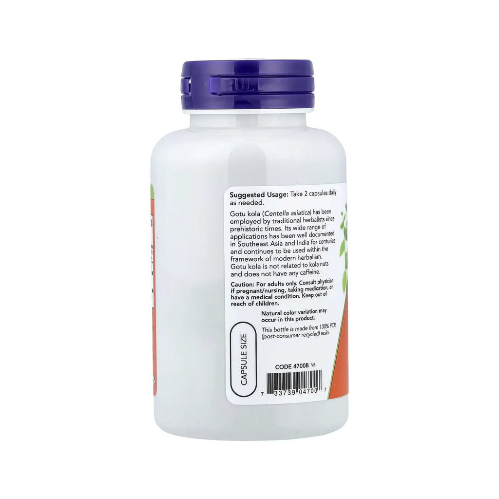 NOW FOODS GOTU KOLA 450 MG SUPLEMENTO HERBAL 100VEGCAPS SFN