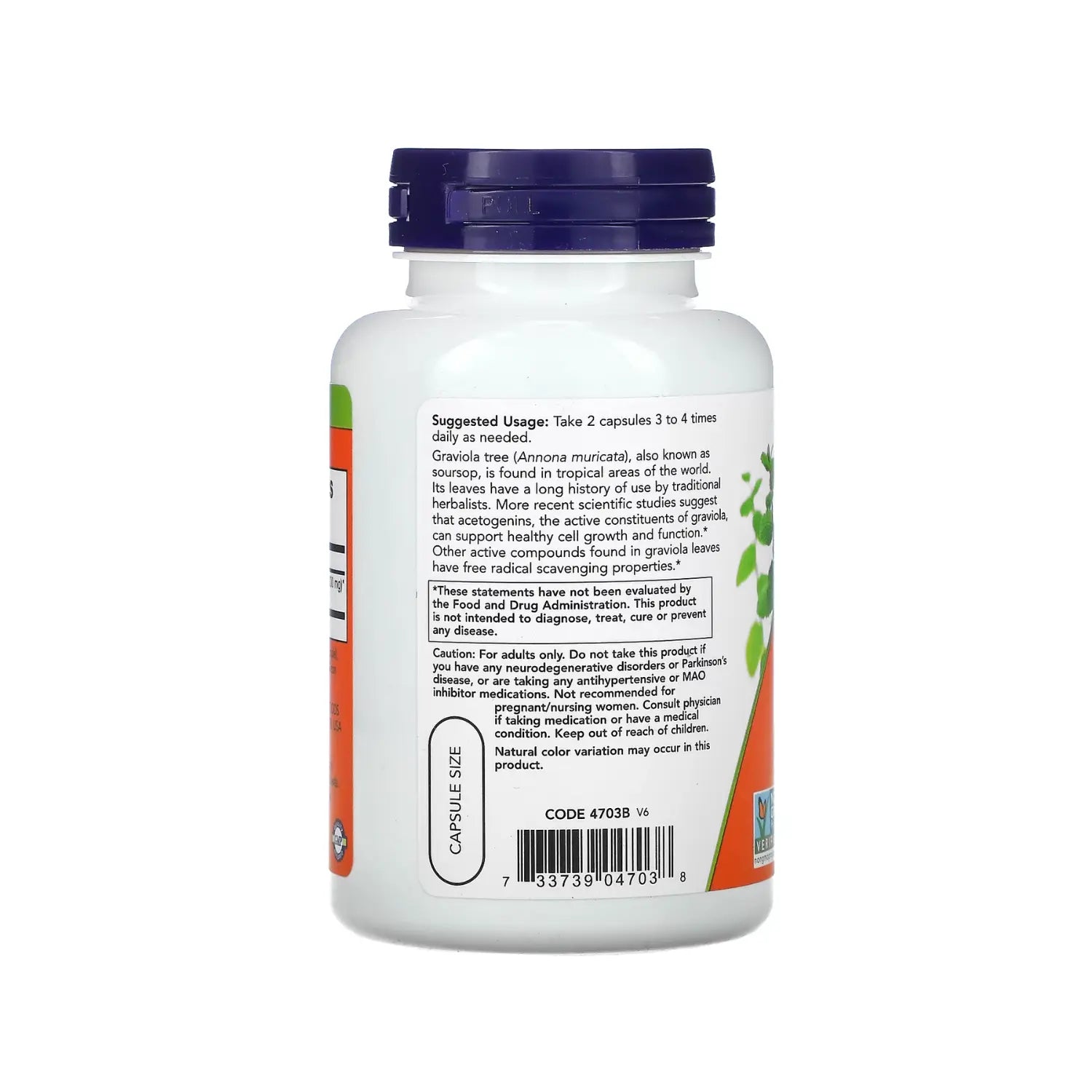 NOW Foods, Graviola, 500 mg, 100 cápsulas sfn