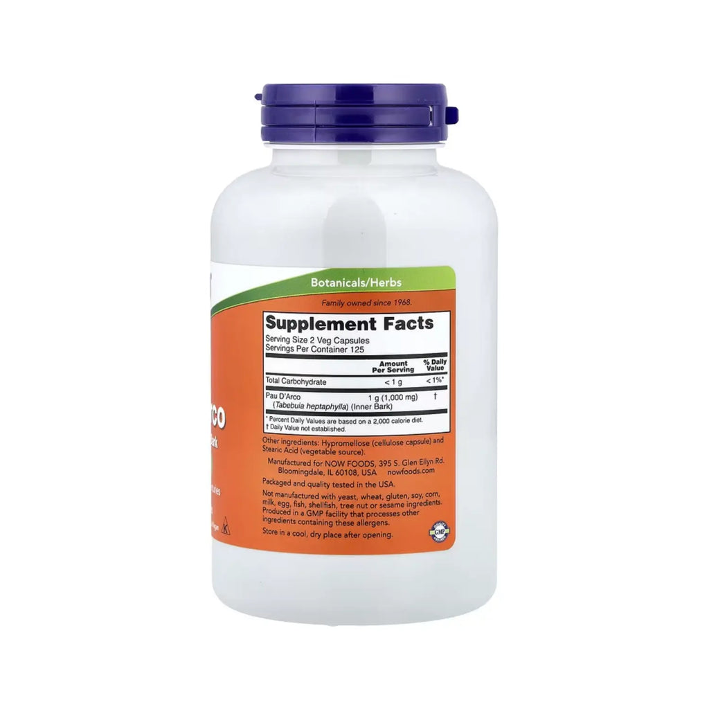 NOW Foods, Lapacho amarillo, 500 mg, 250 vegcaps sfn