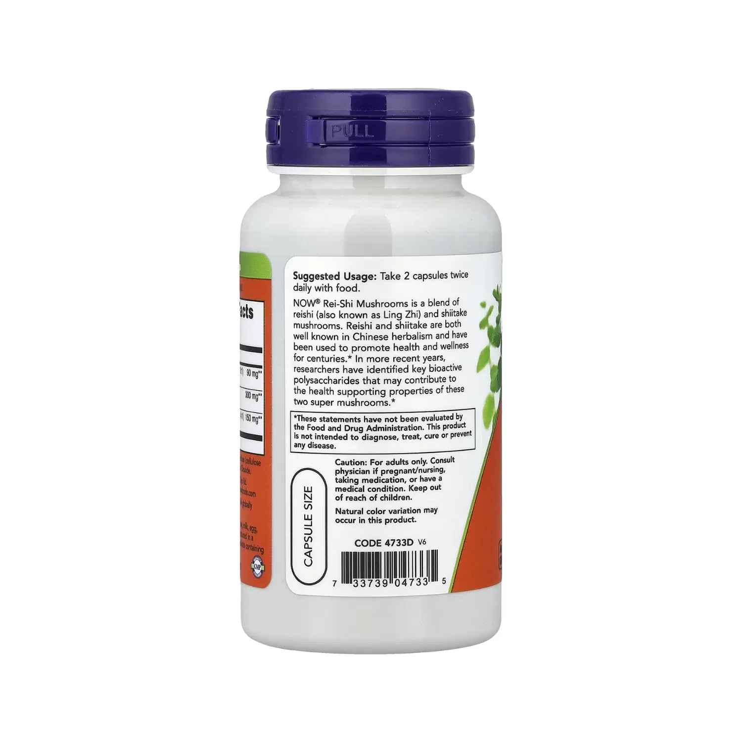 NOW FOODS HONGOS REISHI, 270 MG, 100 CÁPSULAS VEGETALES SFN