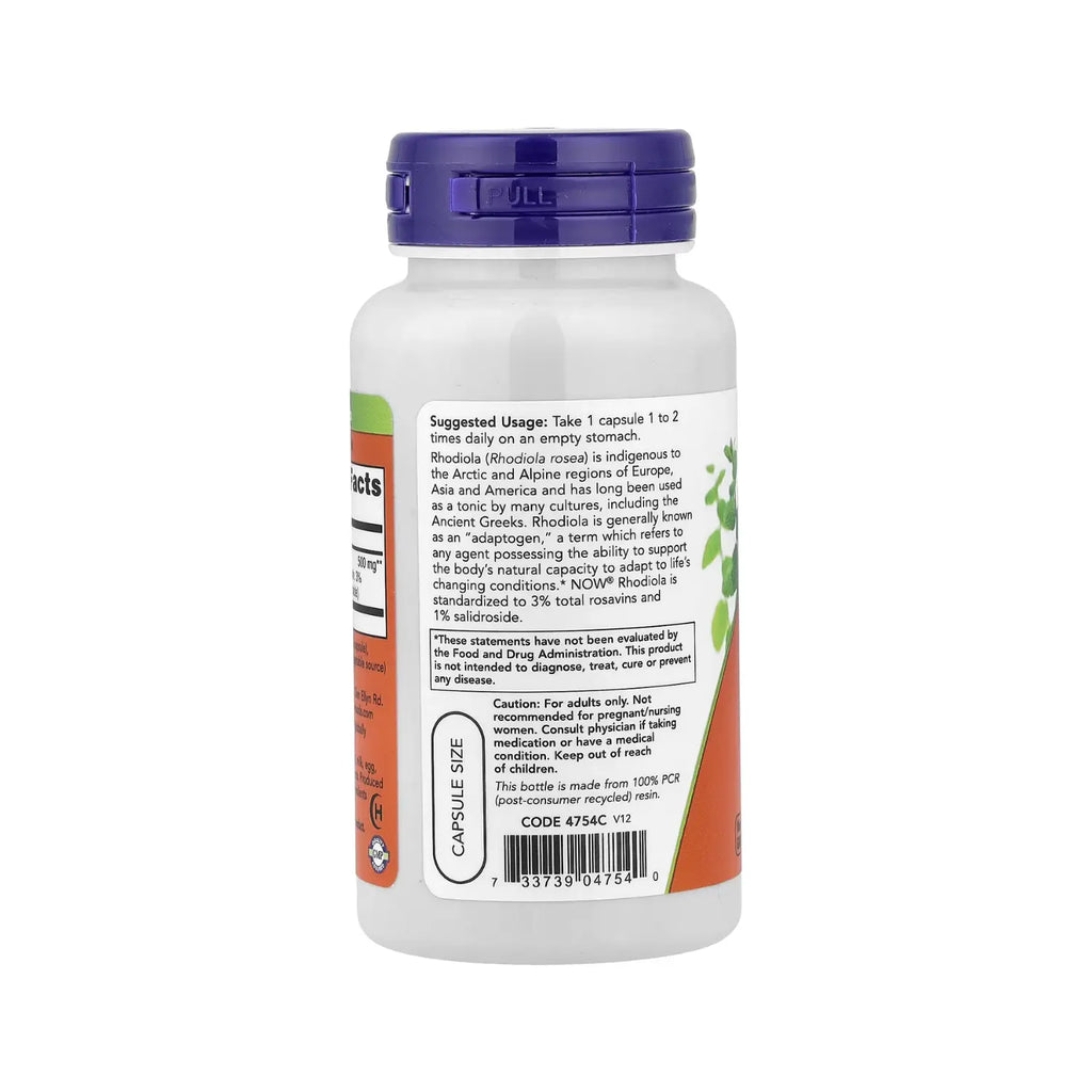 NOW FOODS RHODIOLA ROSEA 60CAPS VEGANA 500MG SFN
