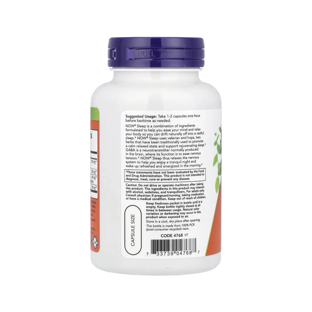 NOW FOODS, SLEEP ,MEZCLA BOTÁNICA PARA DORMIR 90 VEGCAPS SFN