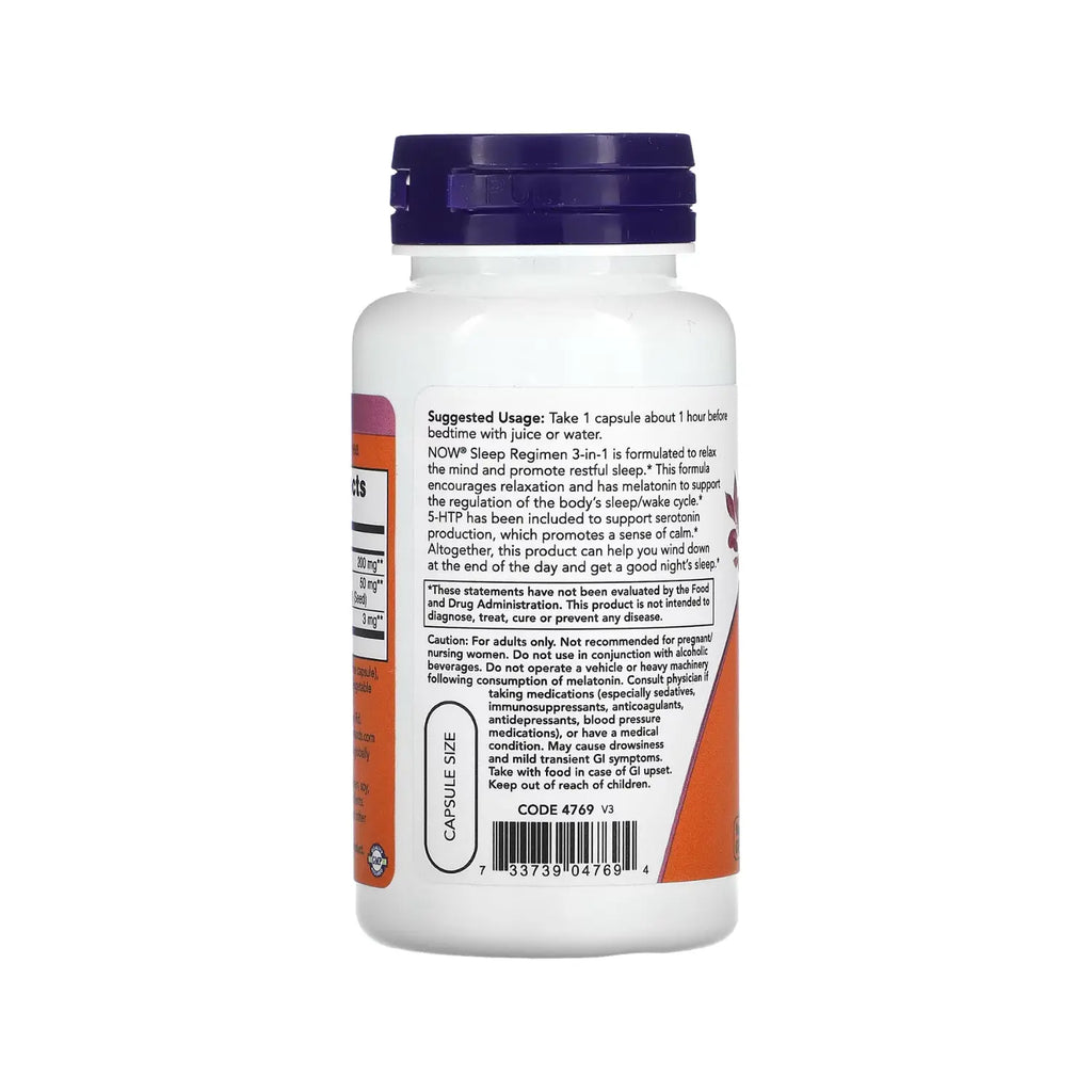 NOW FOODS REGIMEN DE SUEÑO 3 EN 1 RELAJACIÓN 90 VEGCAPS SFN