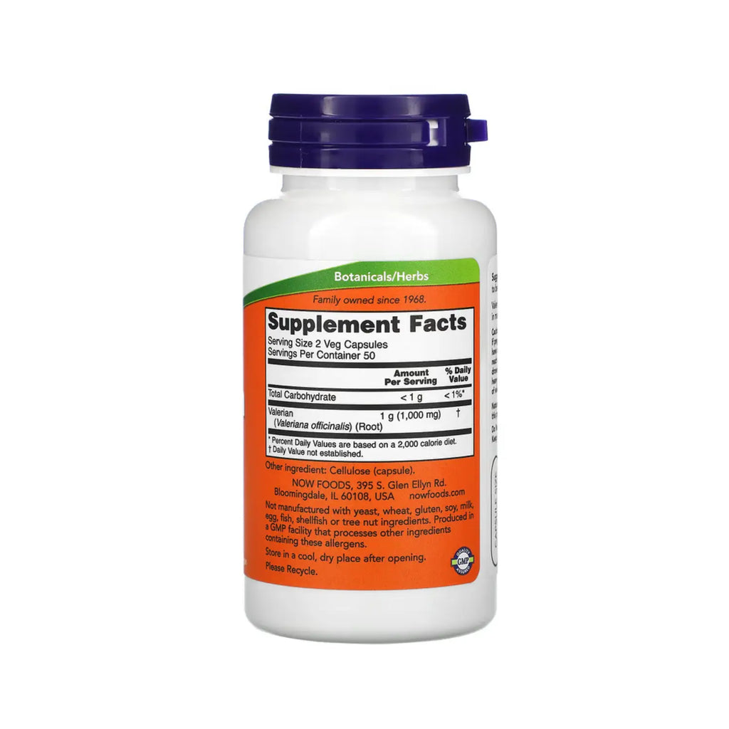 NOW FOODS RAIZ DE VALERIANA 500 MG 100 CAPS SFN