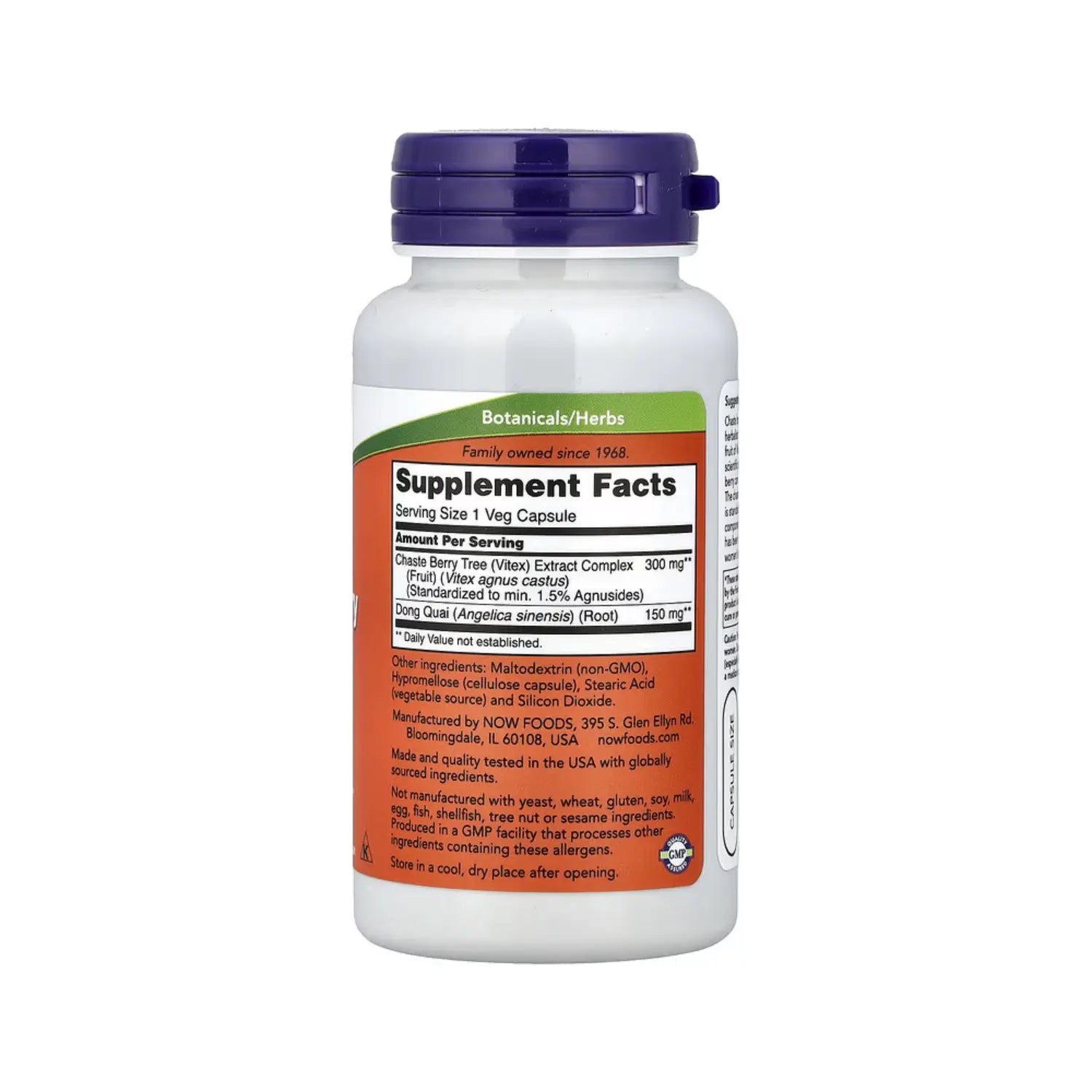 NOW FOODS, EXTRACTO DE SAUCEGATILLO VITEX 300 MG 90 CAPS SFN