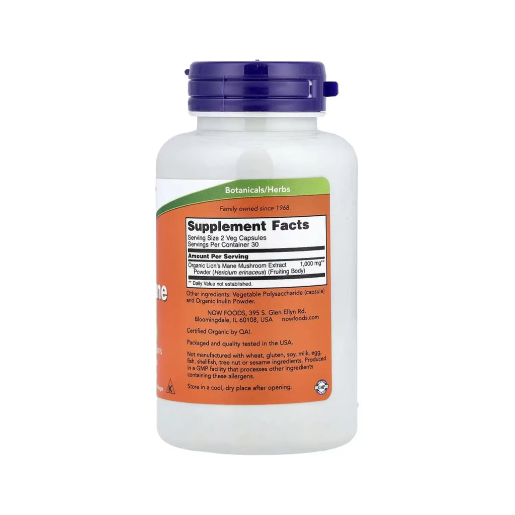 NOW FOODS LION´S MANE 500MG, 60 VCAPS SFN