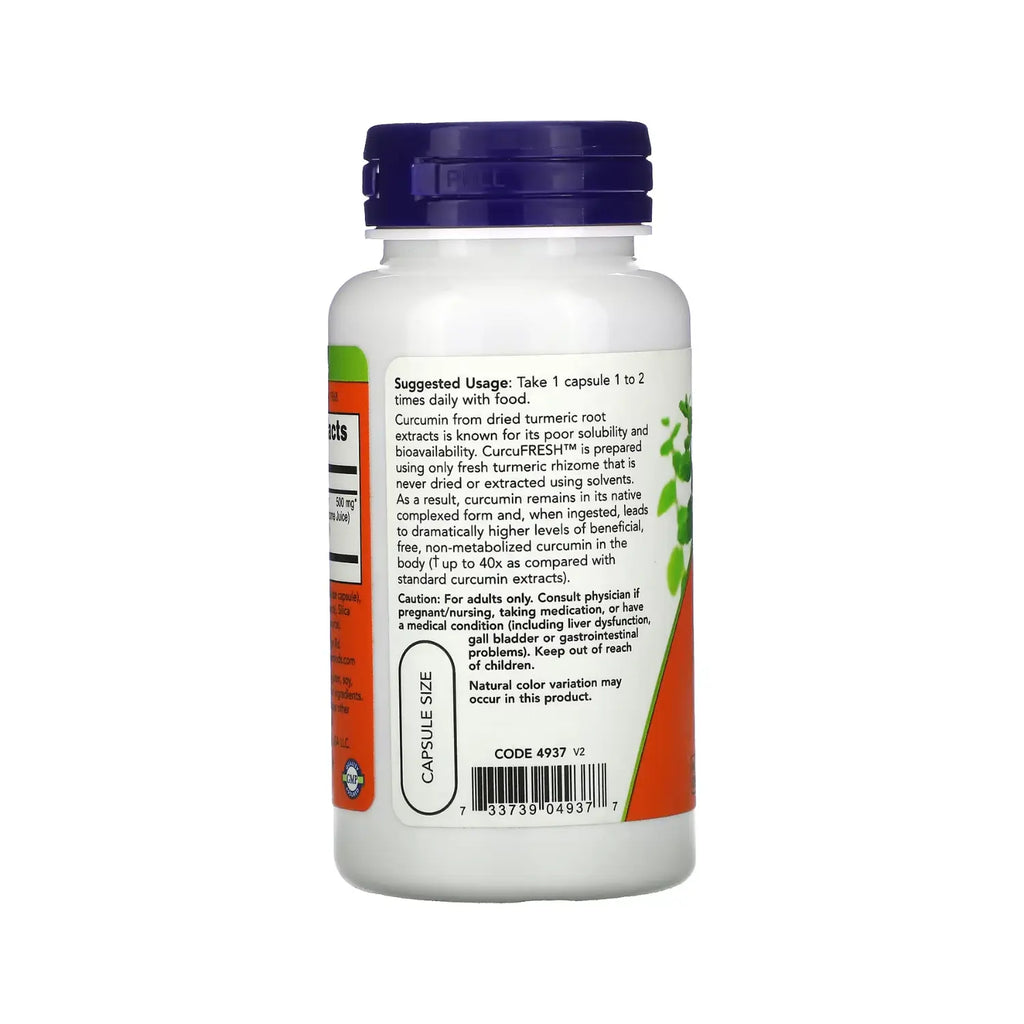 NOW Foods, Curcumina, 60 cápsulas vegetales sfn