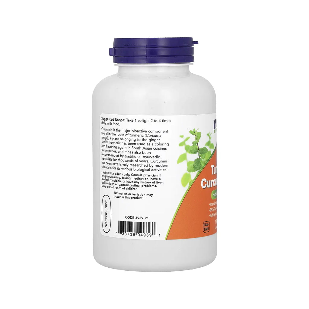 NOW Foods, Curcumina de cúrcuma en gel, 120 softgel sfn
