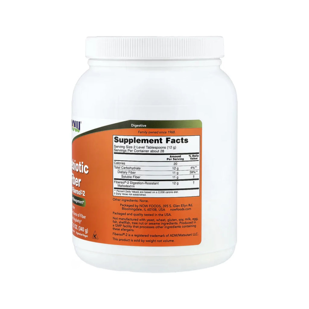 NOW FOODS FIBRA DE PREPROBIOTICOS CON FIBERSOL-2 340GR SFN