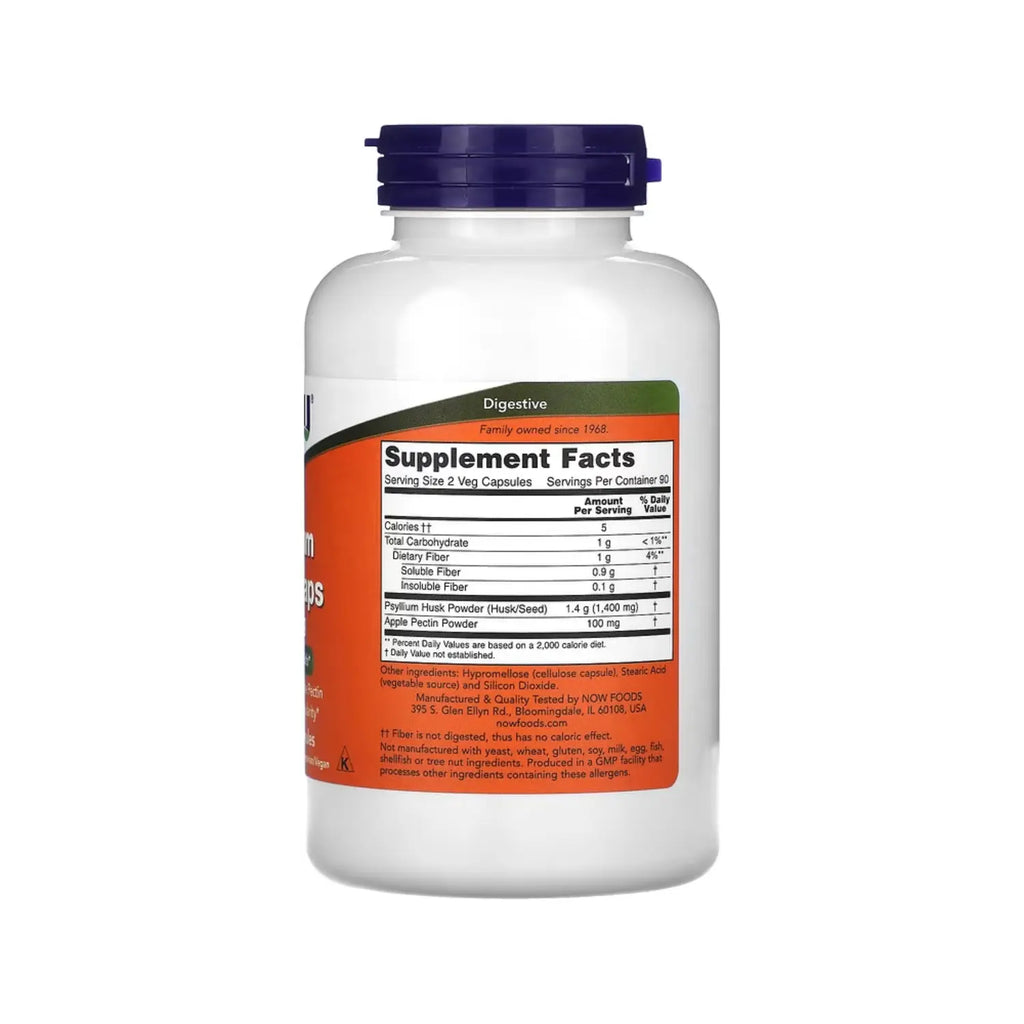 NOW Foods, Cápsulas de cáscaras de psilio, 700 mg, 180 vegcaps sfn