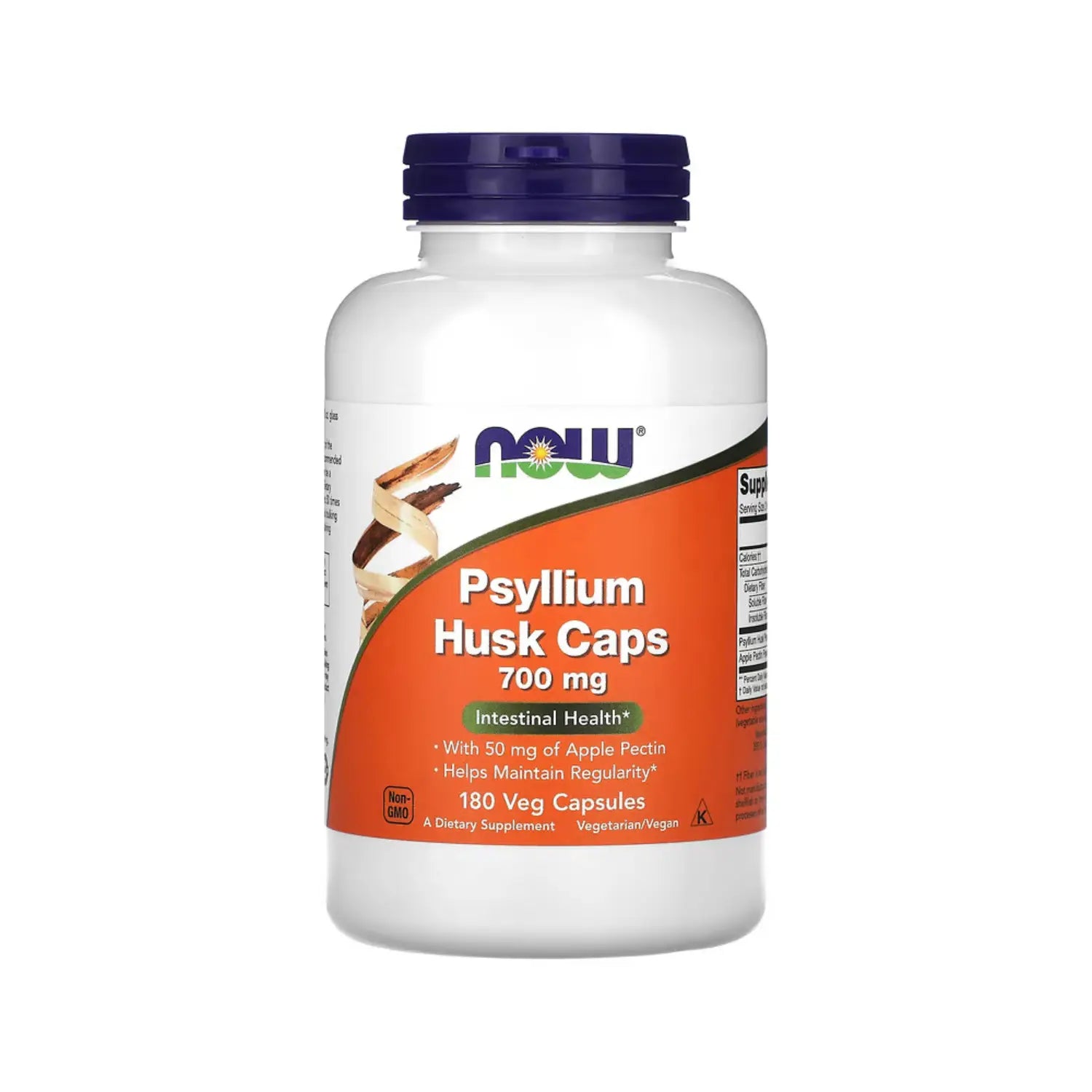 NOW Foods, Cápsulas de cáscaras de psilio, 700 mg, 180 vegcaps sfn
