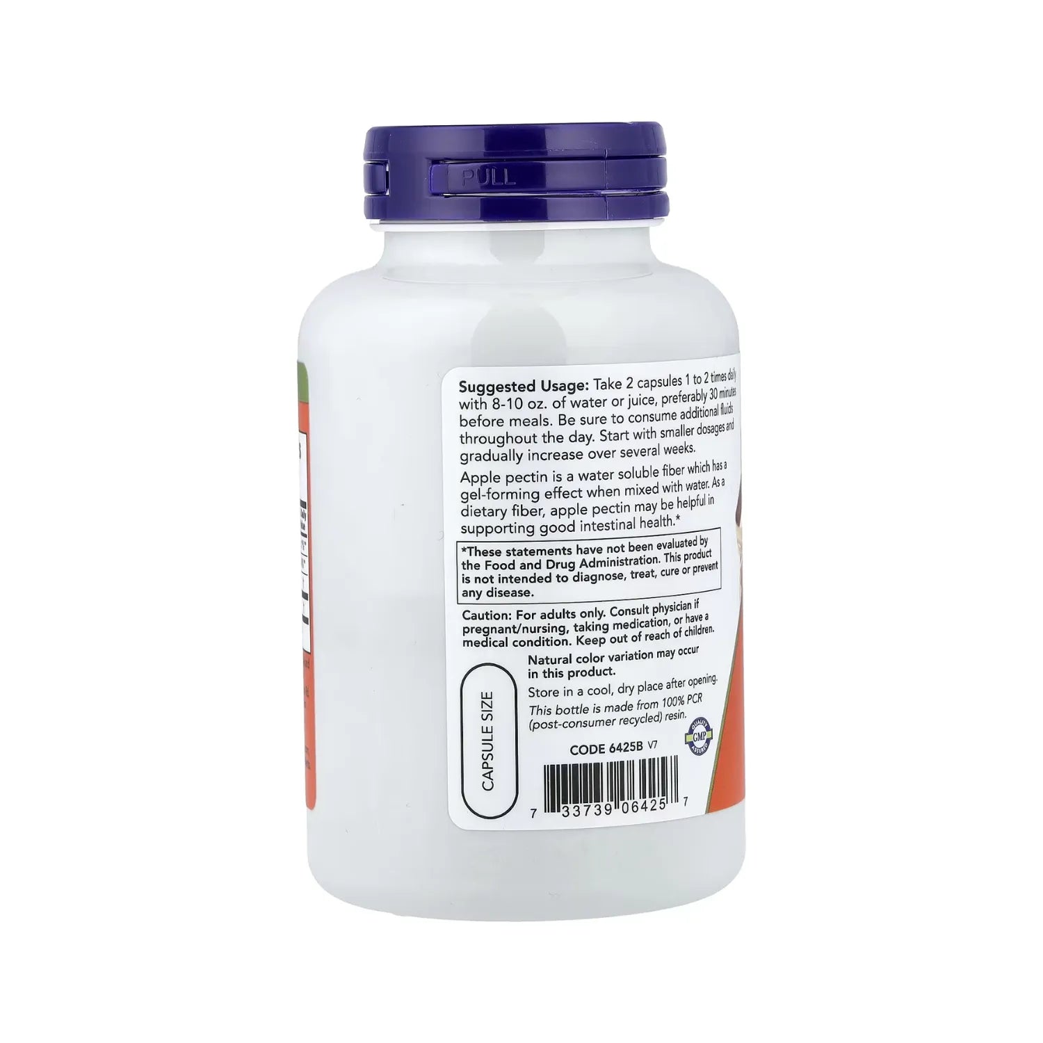 NOW FOODS PECTINA DE MANZANA 700 MG 120 CAPSULAS SFN