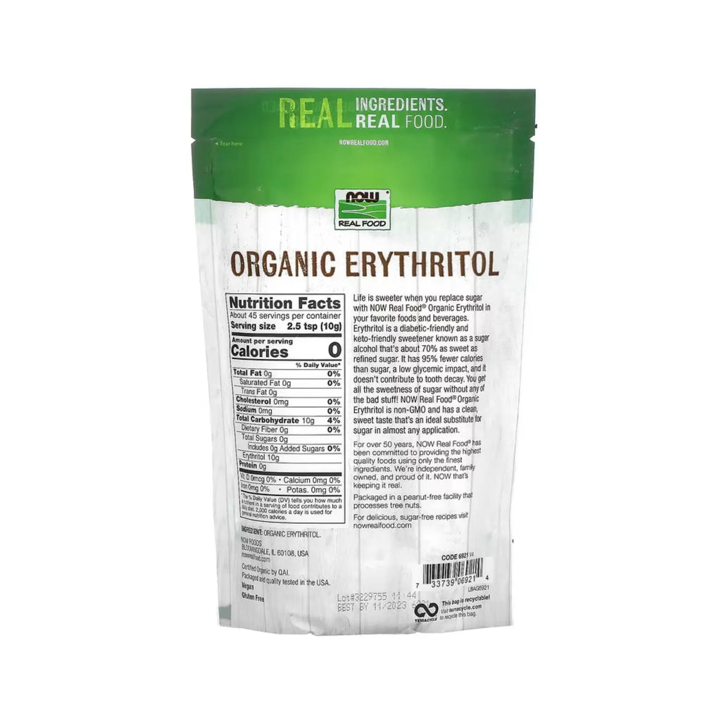 NOW Foods, Real Food, Eritritol orgánico, 454 g (1 lb) sfn