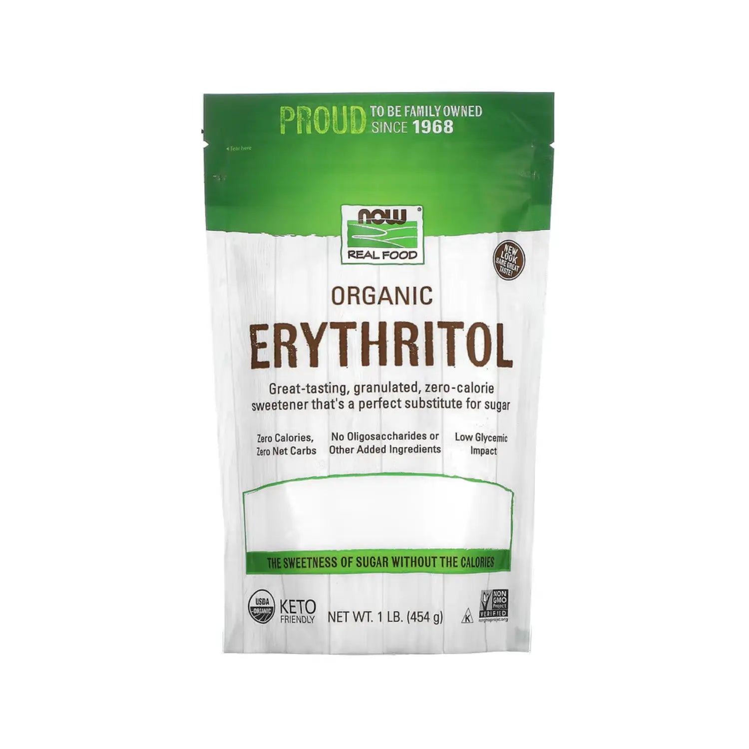 NOW Foods, Real Food, Eritritol orgánico, 454 g (1 lb) sfn