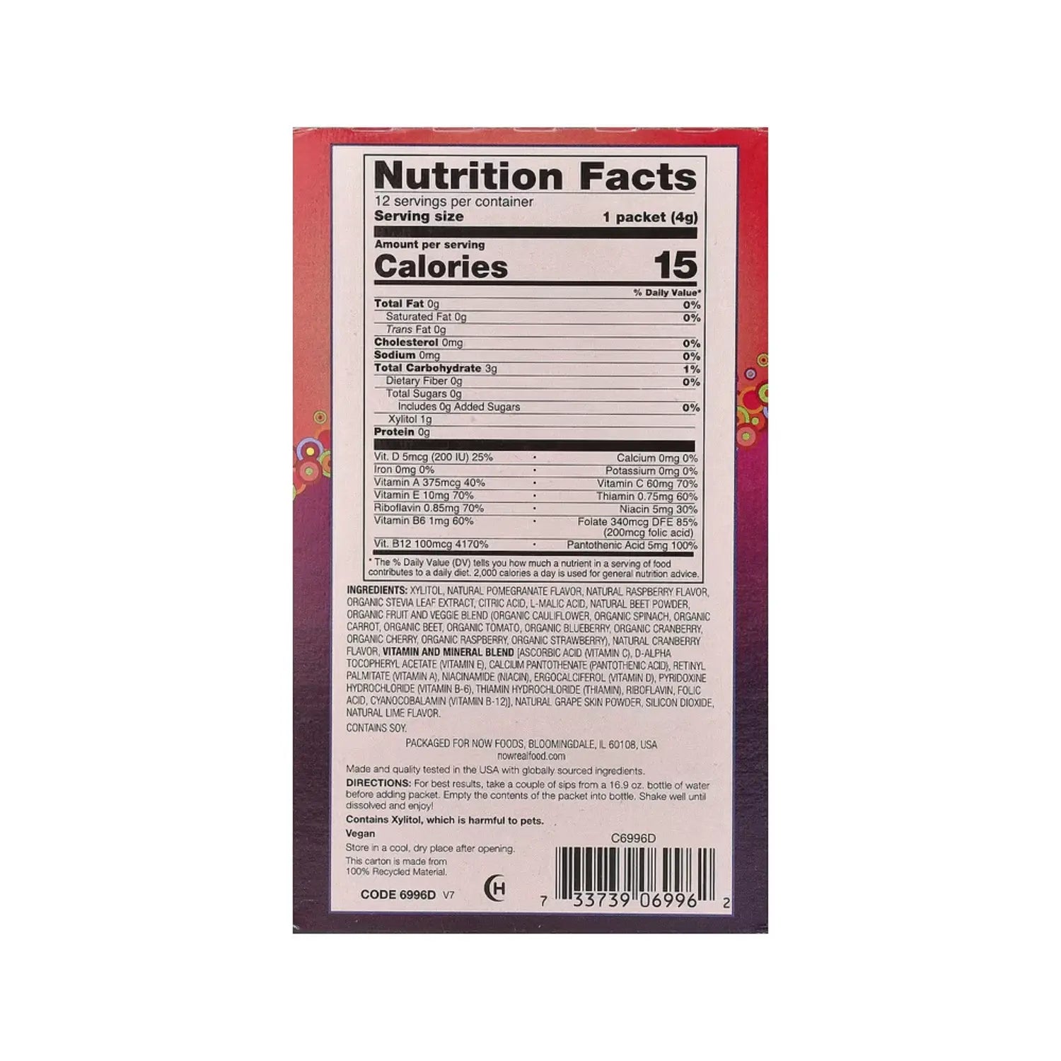 NOW FOODS REAL FOOD PALITOS FINOS 12 PALITOS 4G C/U SFN