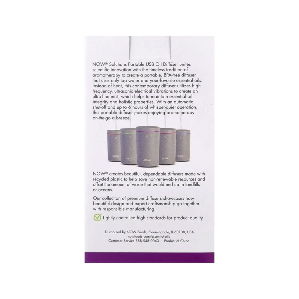 NOW FOODS ULTRASONIC USB AUTO DIFFUSER-GREY COLOR