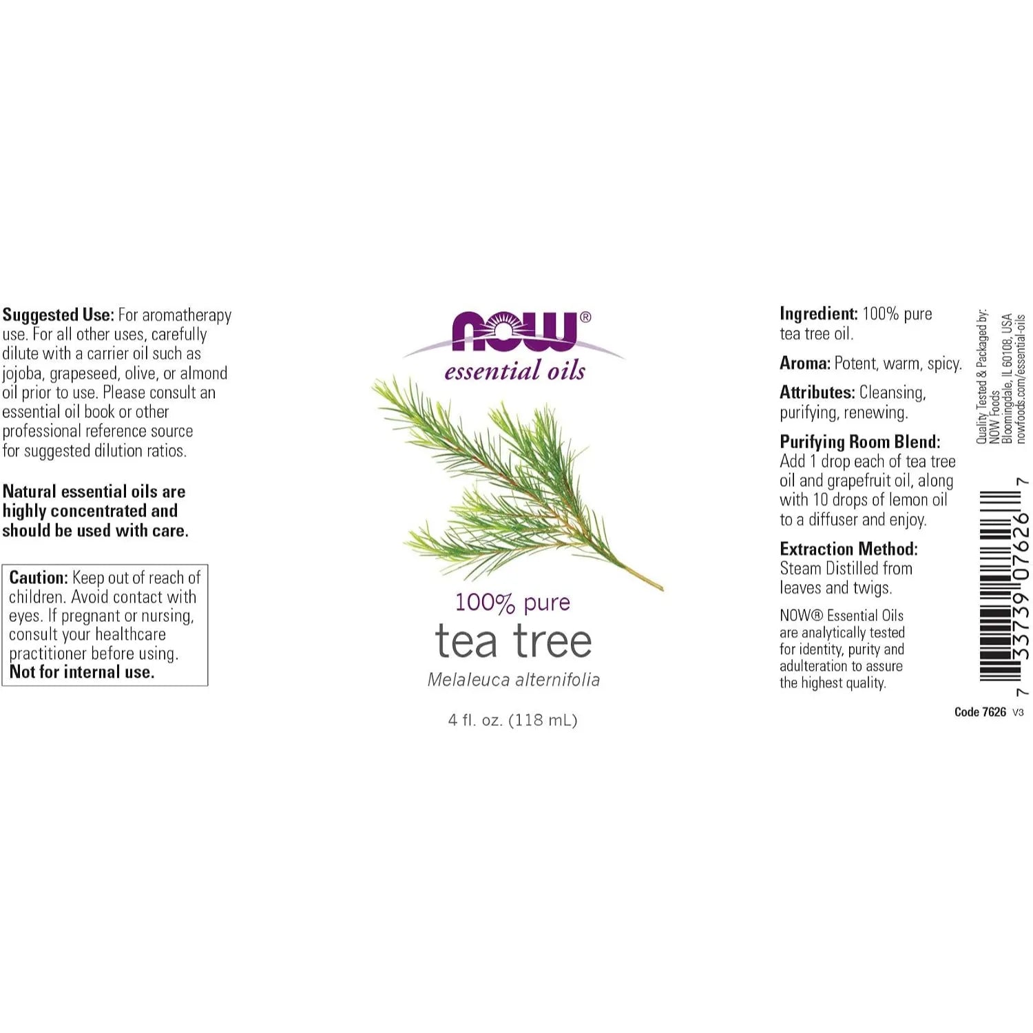 Now Foods Aceite De Te De Arbol 118Ml (4 Oz.)