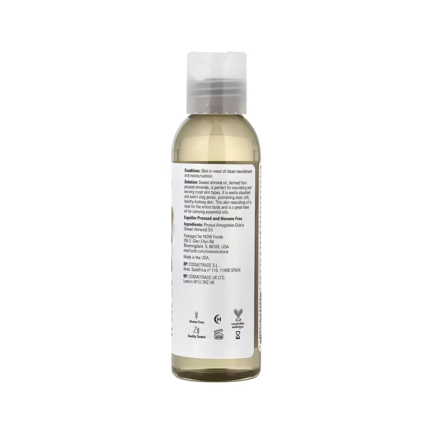 NOW SOLUTIONS ACEITE DE ALMENDRAS / SWEET ALMOND OIL 4OZ SFN