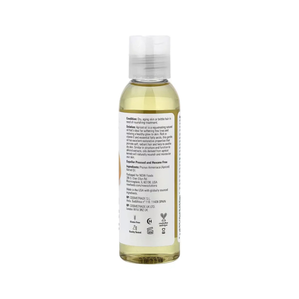 Now Foods, Solutions, Aceite De Chabacano, 4 Fl Oz (118 Ml)