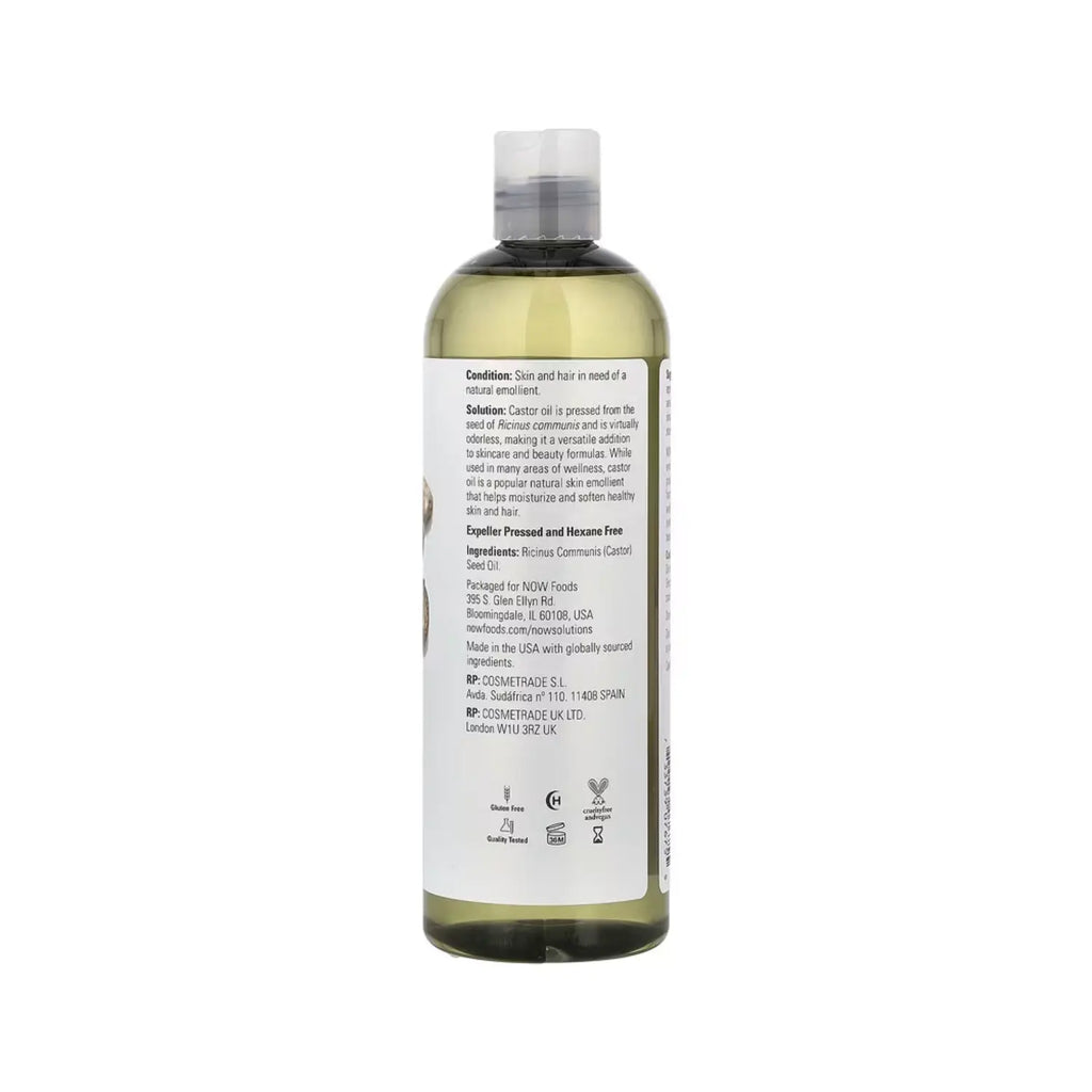 NOW FOODS NOW SOLUTIONS ACEITE DE RICINO 100% PURO 473ML SFN