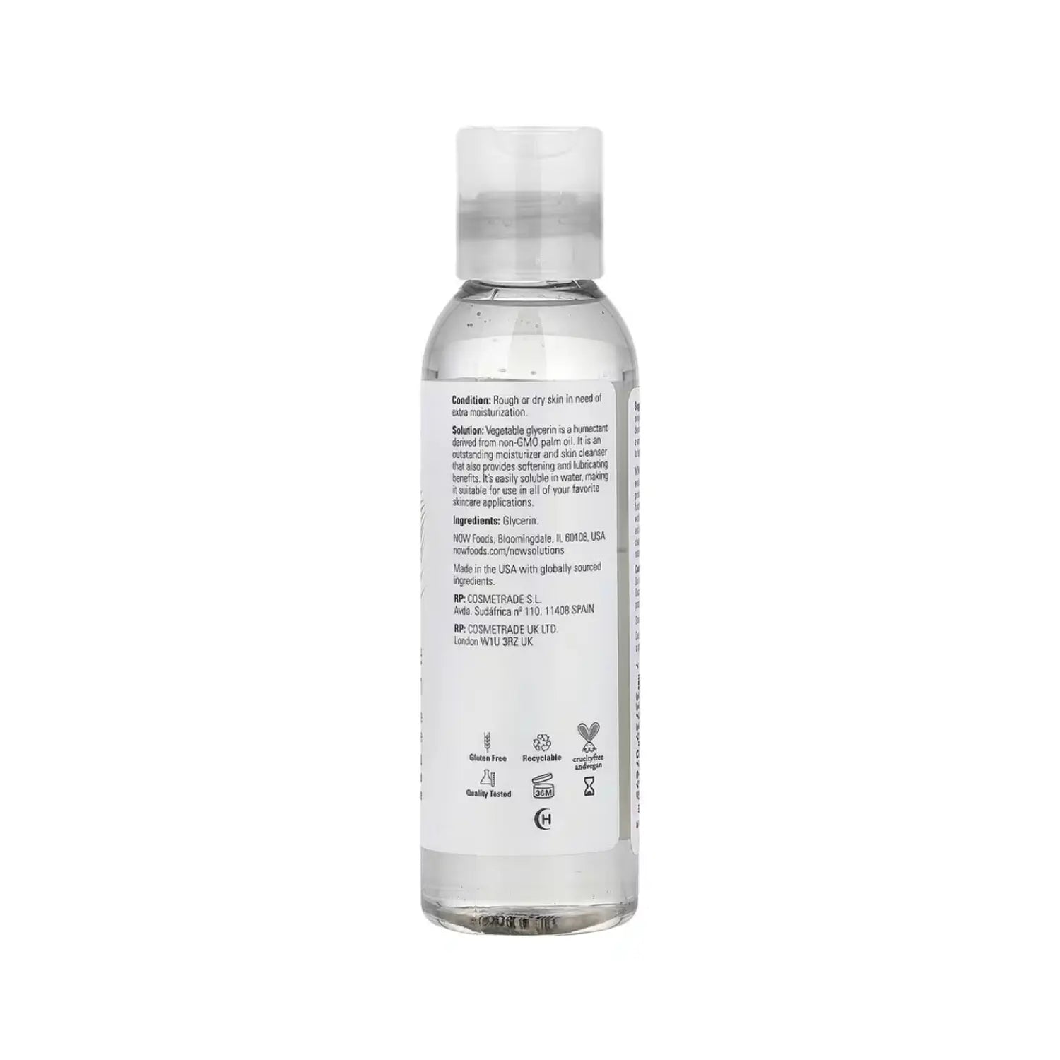 NOW FOODS NOW SOLUTIONS GLICERINA VEGETAL 118 ML SFN