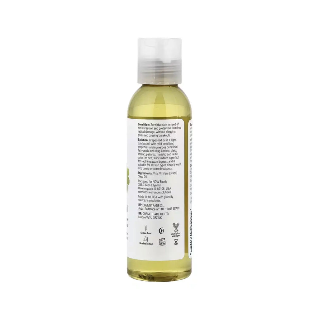 NOW SOLUTIONS ACEITE DE SEMILLA DE UVA-GRAPESEED OIL 4OZ SFN