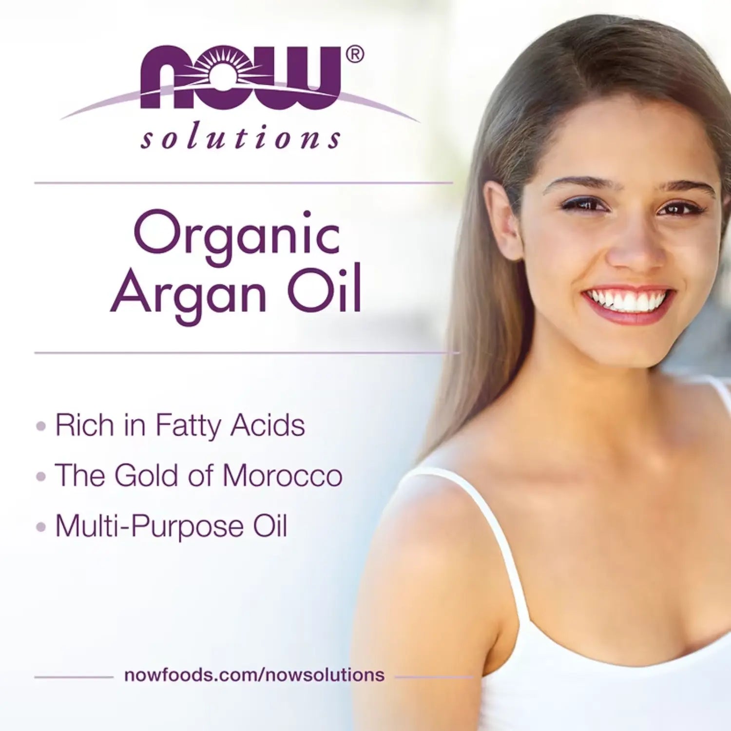 NOW SOLUTIONS ACEITE DE ARGÁN 100 % PURO ORGÁNICO 59 ML SFN