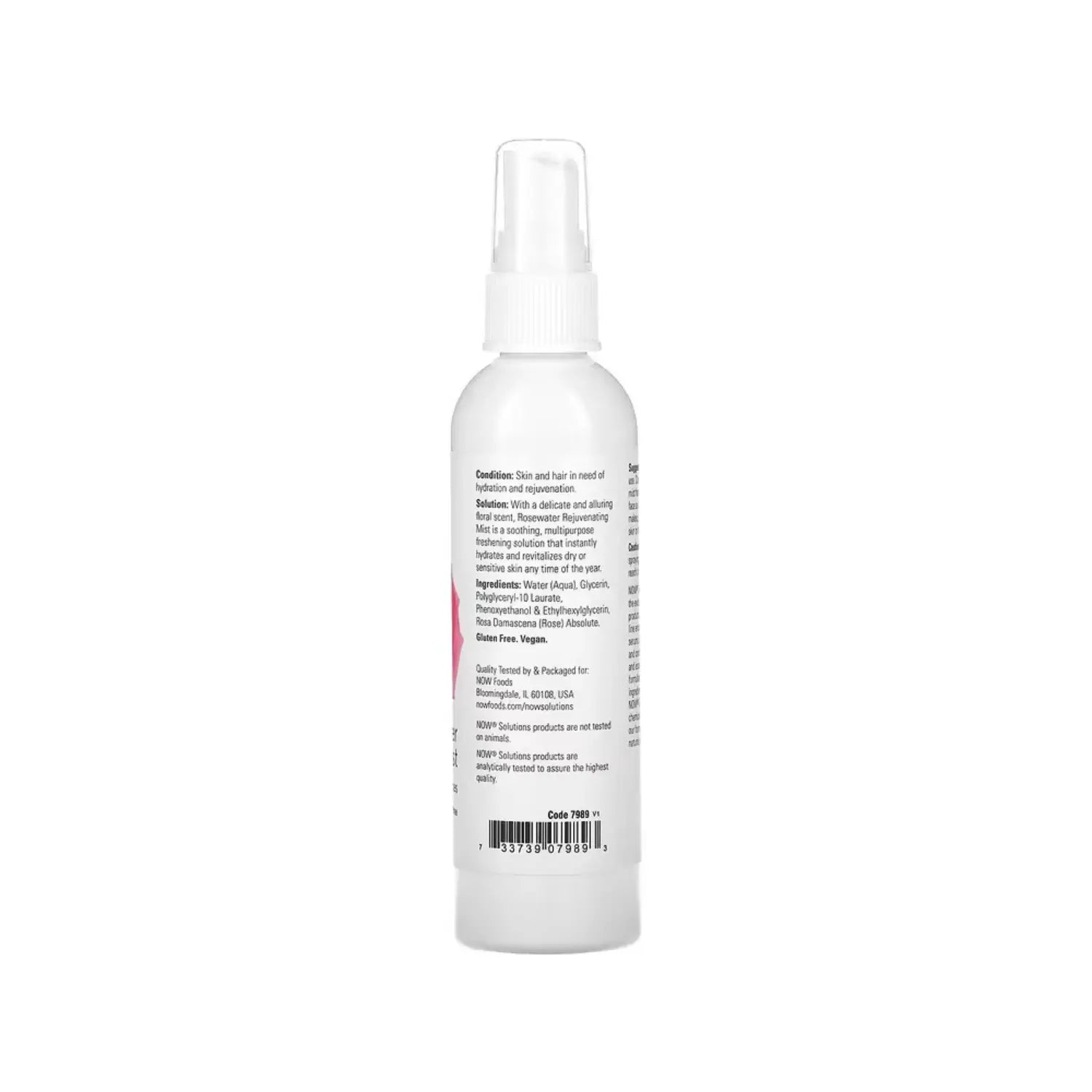 NOW FOODS SPRAY REJUVENECEDOR DE AGUA DE ROSAS 118ML SFN
