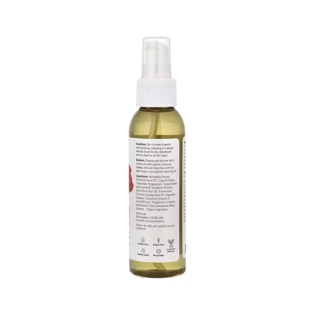 NOW FOODS ACEITE LIMPIADOR FACIAL CALMANTE ROSAS 118ML SFN