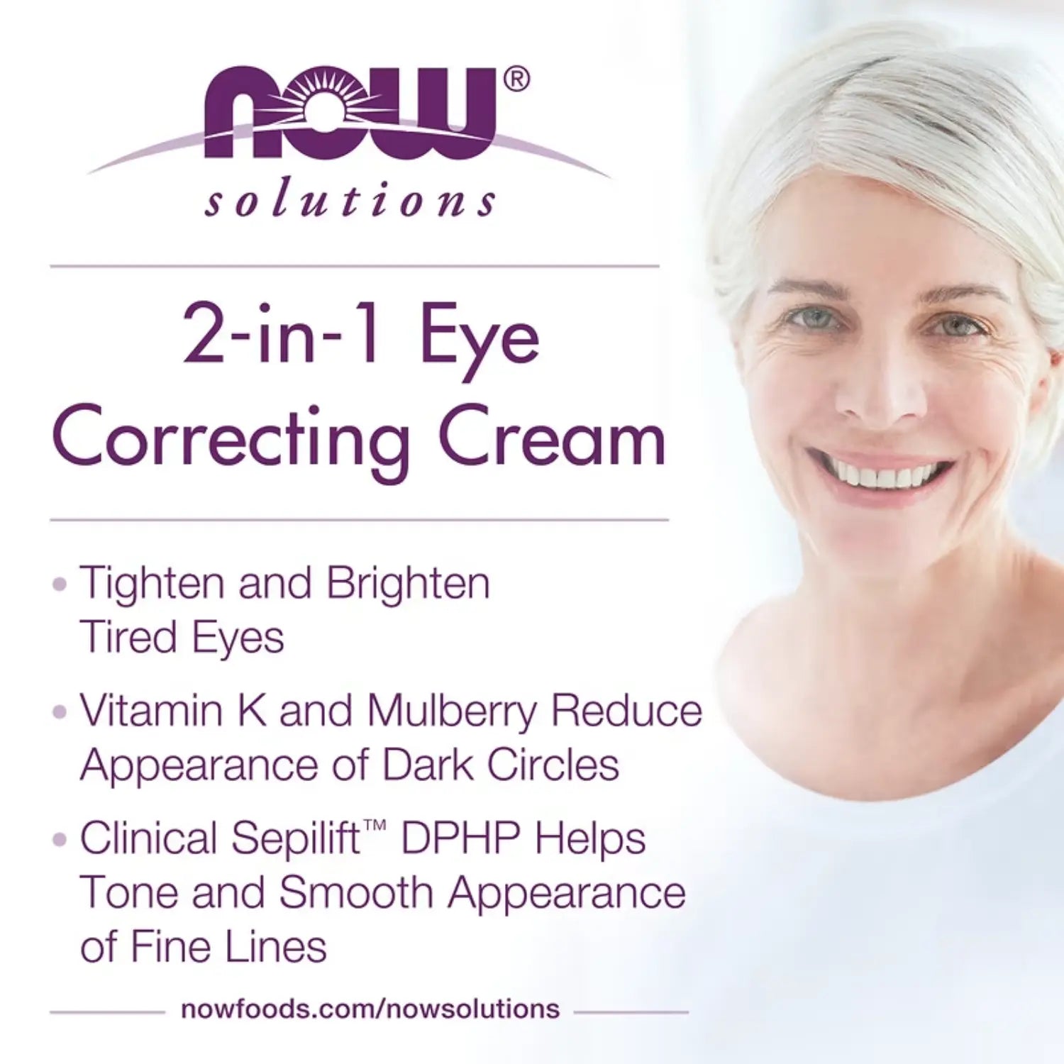 NOW FOODS SOLUTIONS CREMA CORRECTORA P/OJOS 2 EN 1 30ML SFN