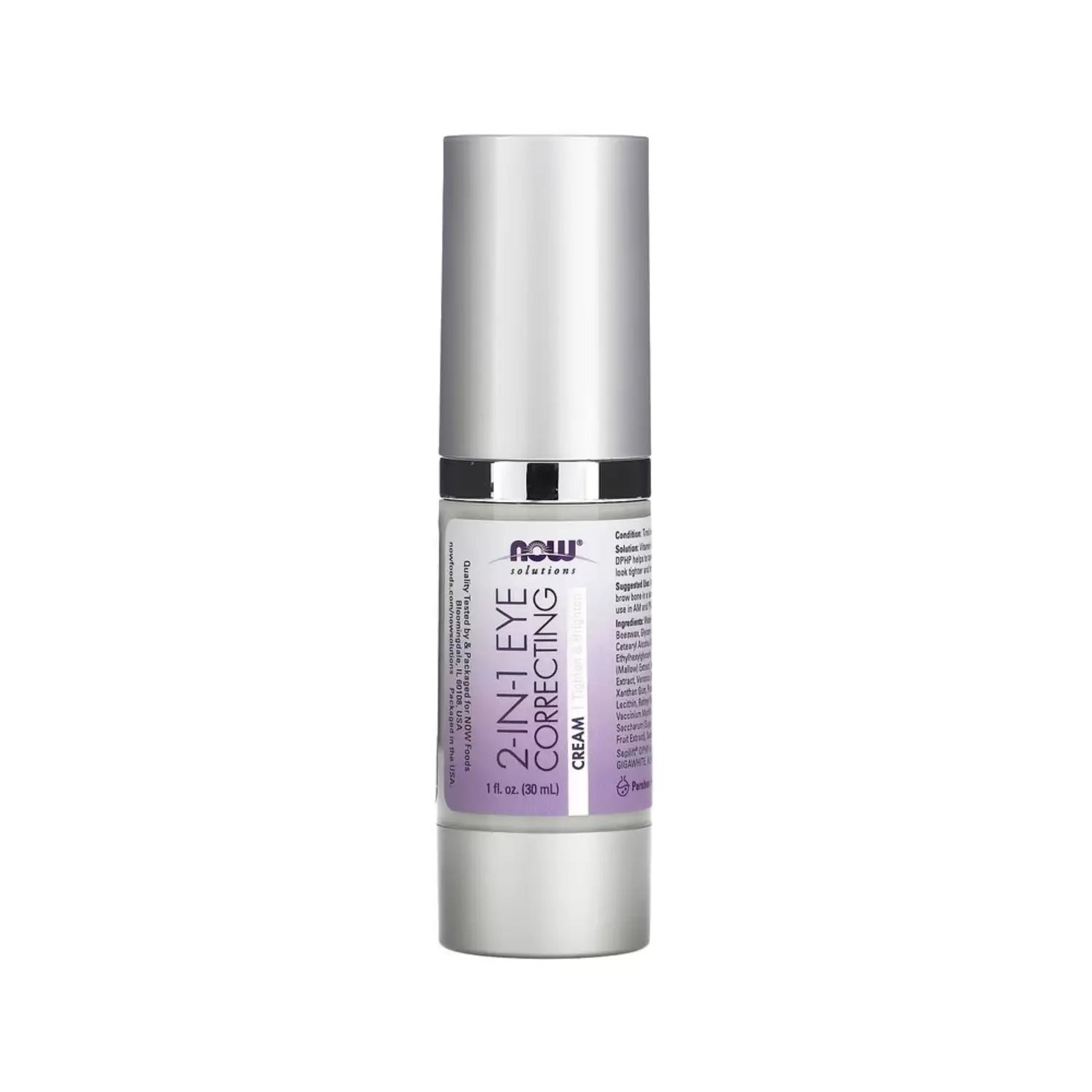 NOW FOODS SOLUTIONS CREMA CORRECTORA P/OJOS 2 EN 1 30ML SFN