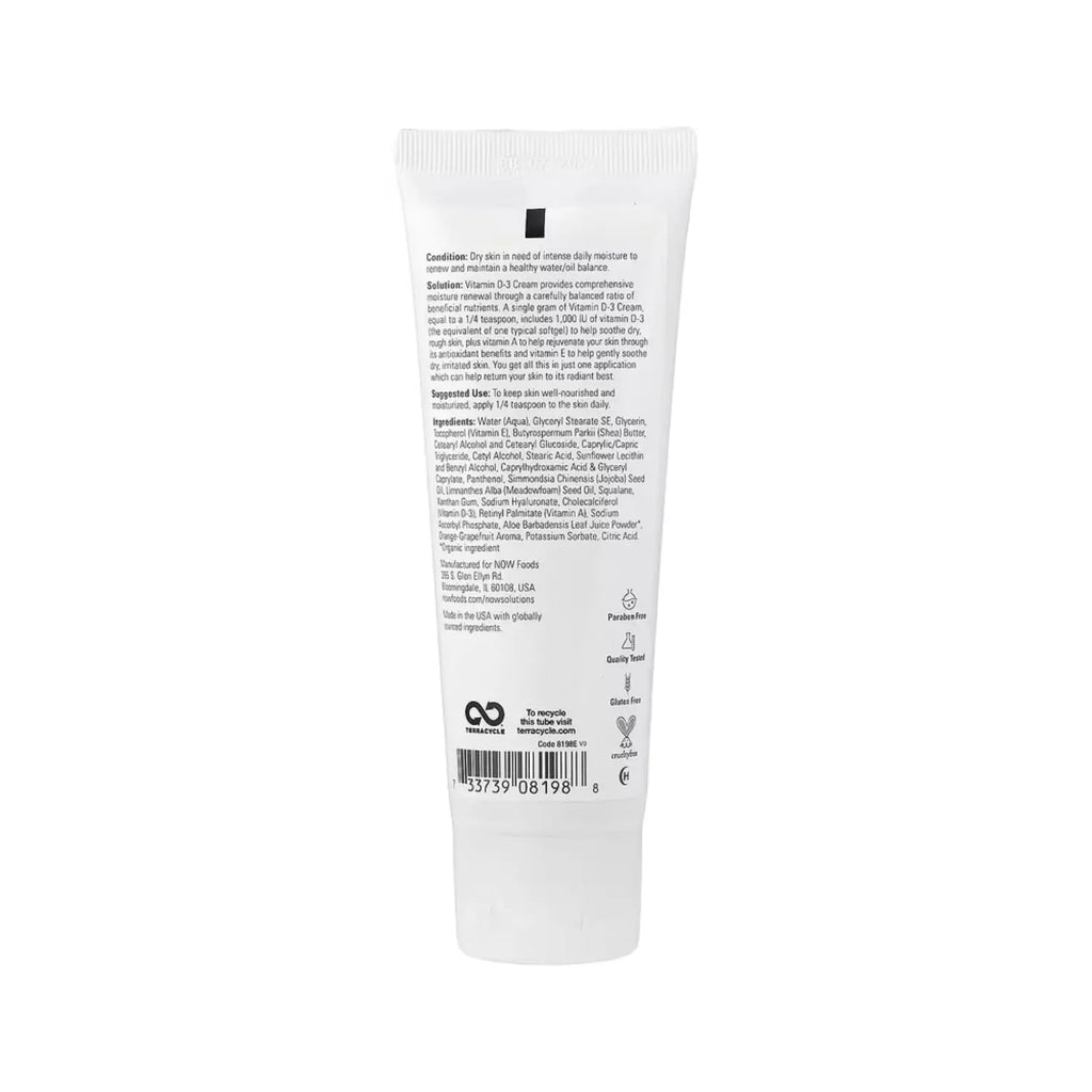 NOW SOLUTIONS CREMA DE VITAMINA D3 HIDRATACIÓN 118ML SFN
