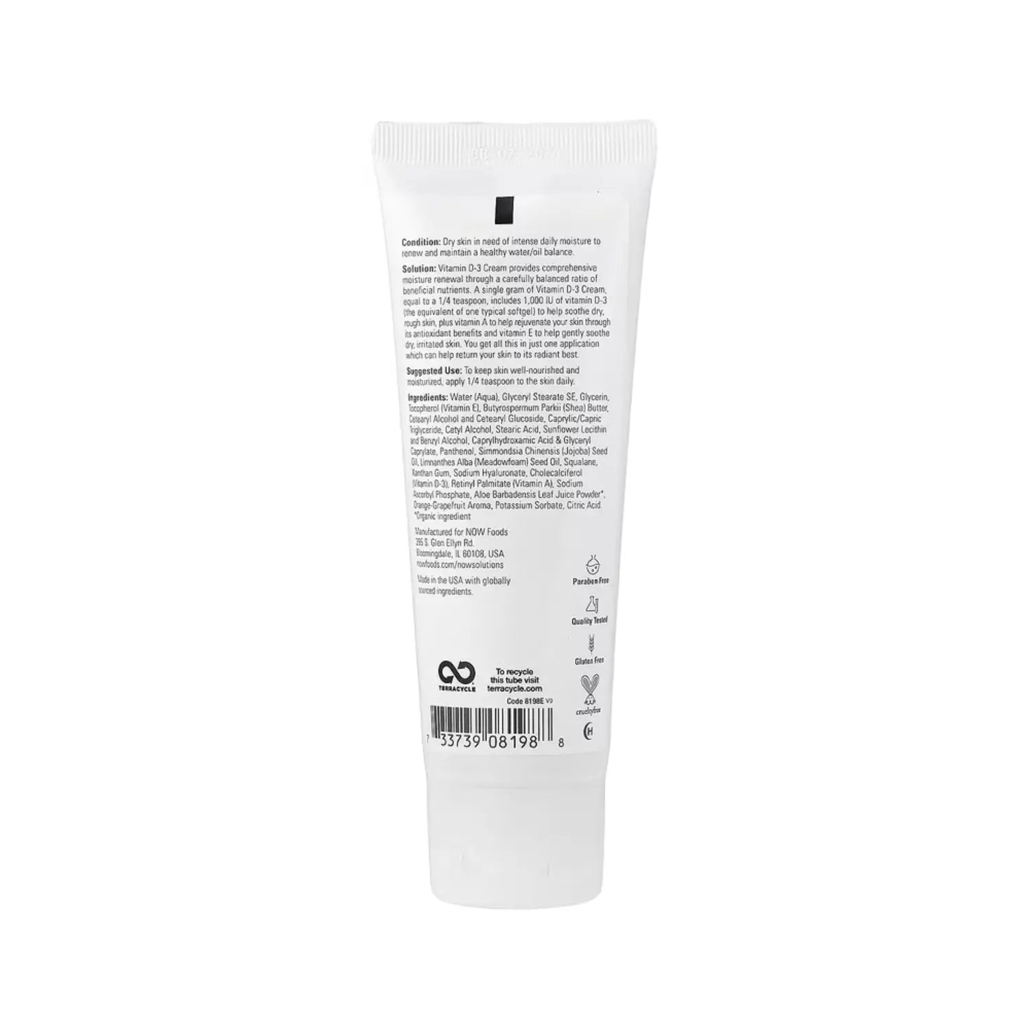 NOW SOLUTIONS CREMA DE VITAMINA D3 HIDRATACIÓN 118ML SFN