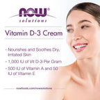 NOW SOLUTIONS CREMA DE VITAMINA D3 HIDRATACIÓN 118ML SFN