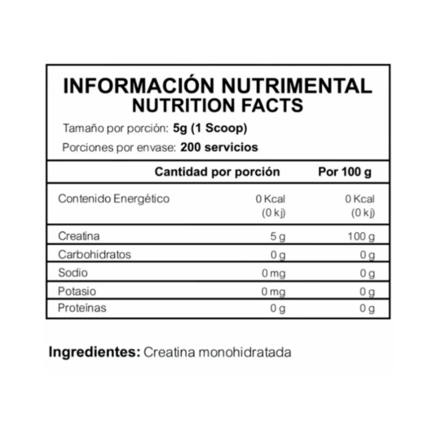 Redline Creatina Monohidratada Crimson Bulk 200 Servicios Sfn Sabor Natural