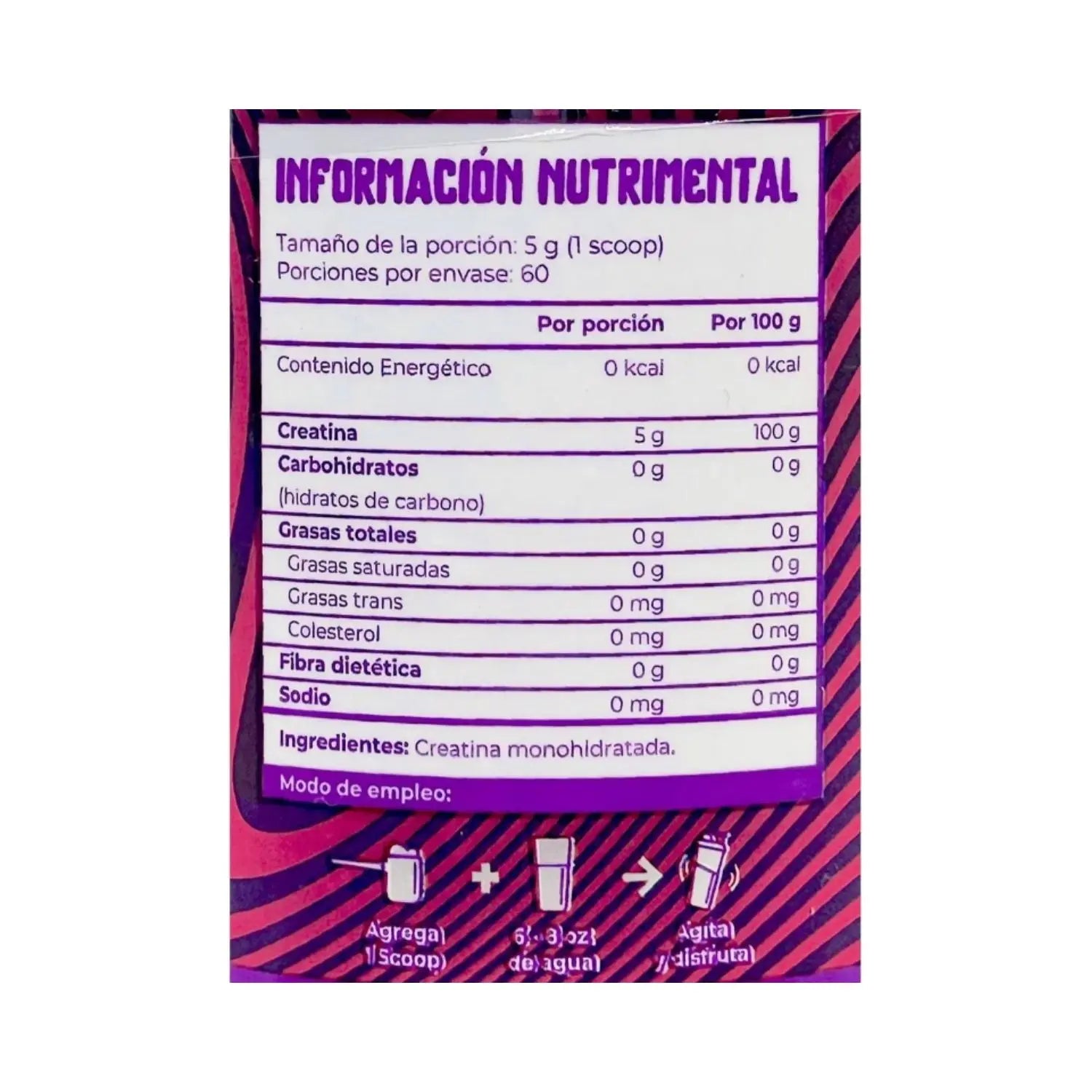 Munchieslab Creatina Monohidratada 60 Servicios Sfn (SIN SABOR)