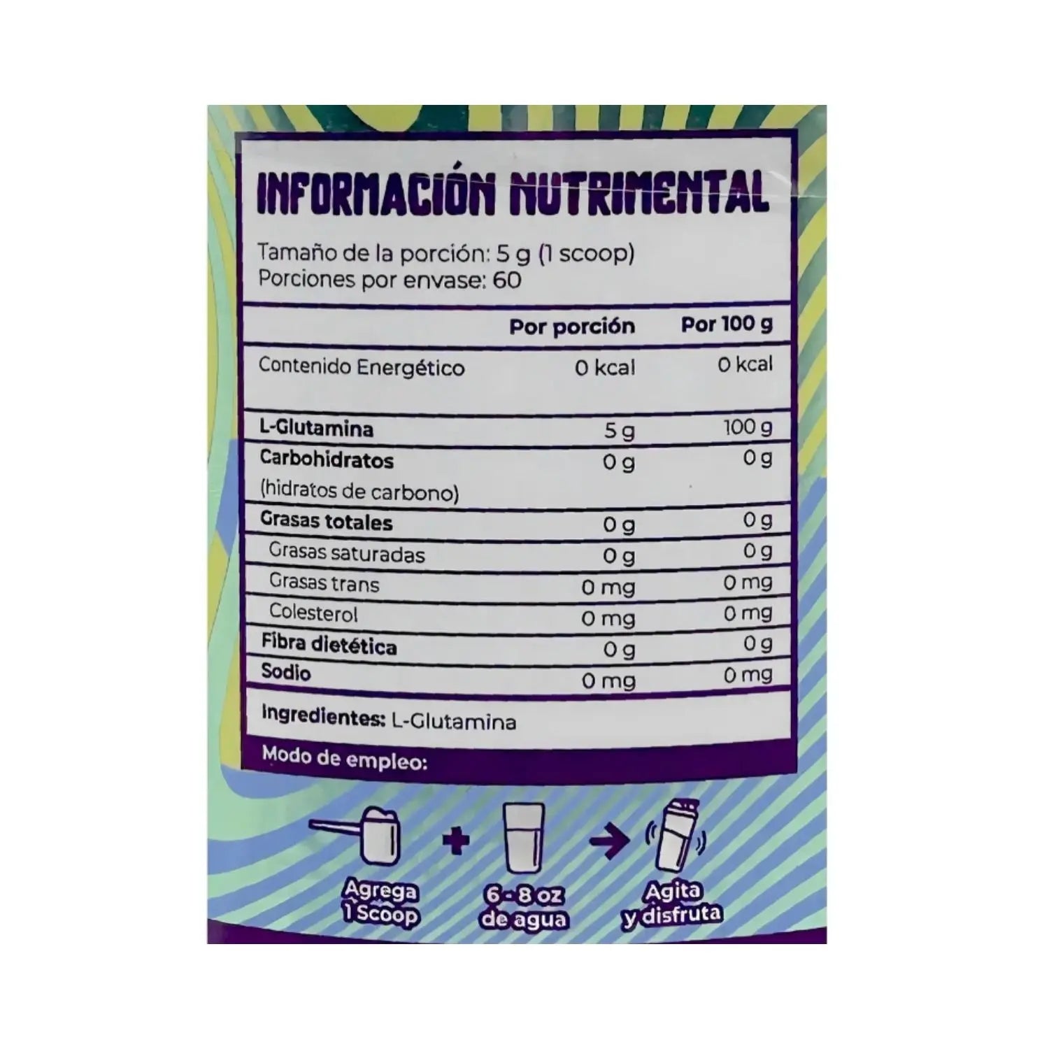 Munchieslab L-Glutamina 60 servicios Sfn Sabor Natural