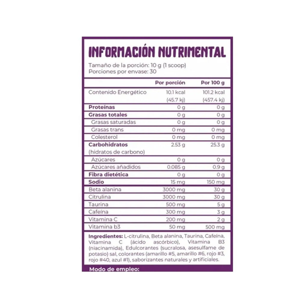 Munchieslab Preentreno Alien Kush 30 Servicios Sfn Paleta Enchilada