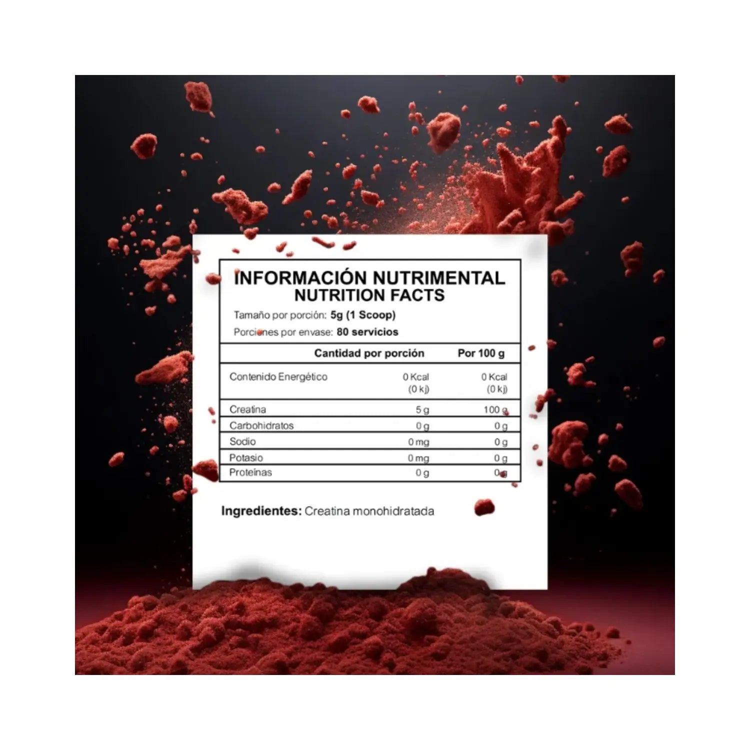 Redline Creatina Crimson Bulk  80 Servicios Sfn Sabor Natural