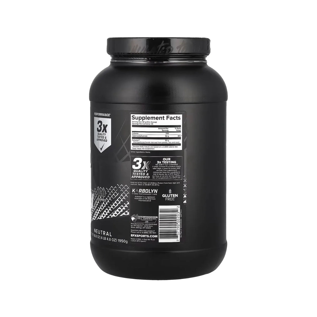 EFX Sports Karbolyn® Combustible Karbolyn® Para Potenciar El rendimiento Neutro 1950 g (4 lb 4,8 oz)