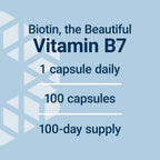 Life Extension, Biotina 600 Mcg, Cabello Y Uñas 100 Cápsulas