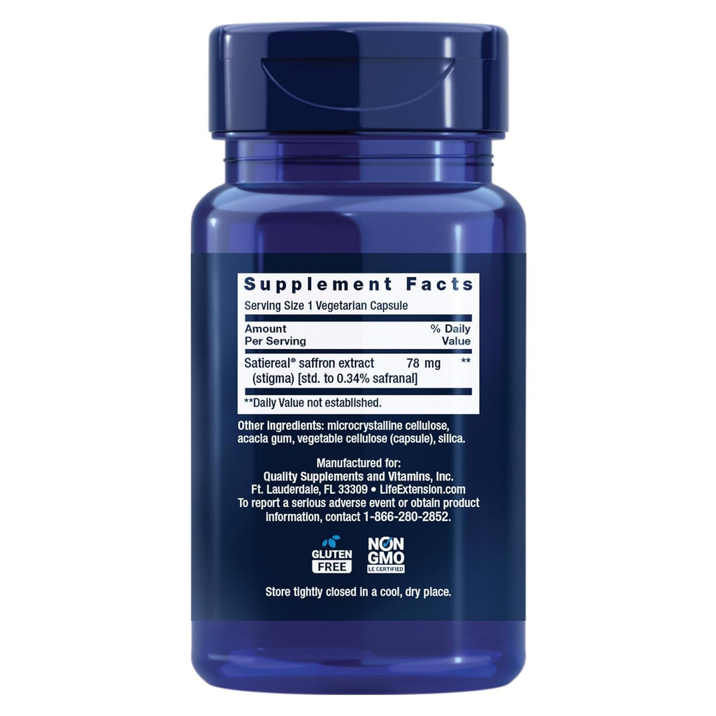 Life Extension Azafrán Optimizado con Satiereal 60 Cápsulas Vegetales