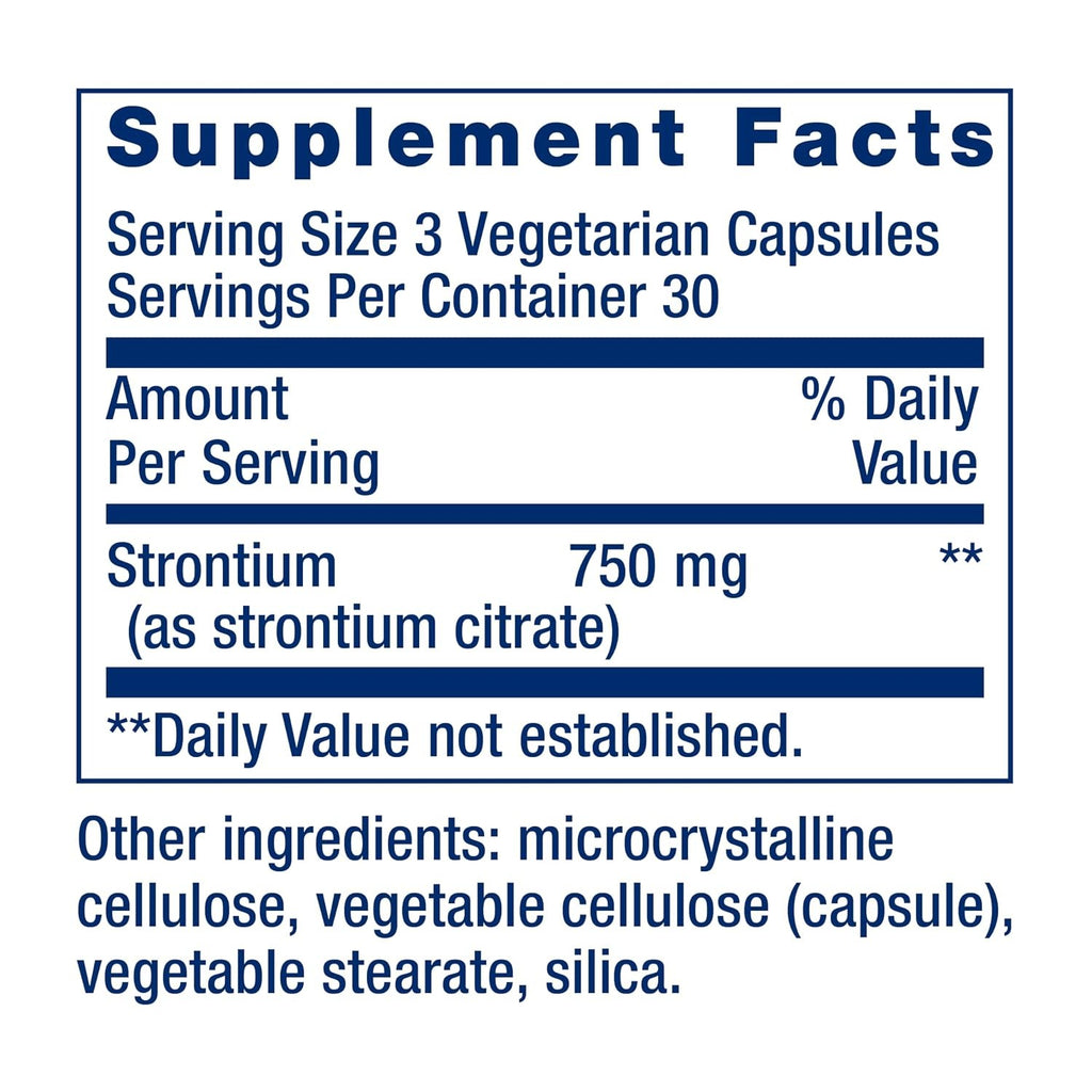 Life Extension Estroncio 750 mg 90 Cápsulas Vegetales