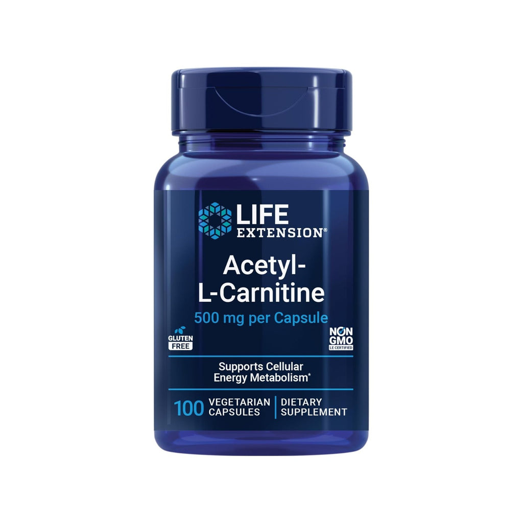 Life Extension Acetil-L-Carnitina 500 mg 100 Cápsulas Vegetales