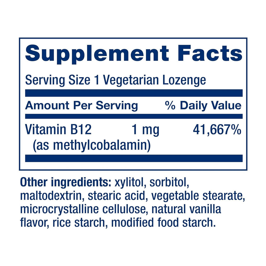 Life Extension Vitamina B12 Metilcobalamina 1 mg 60 Pastillas