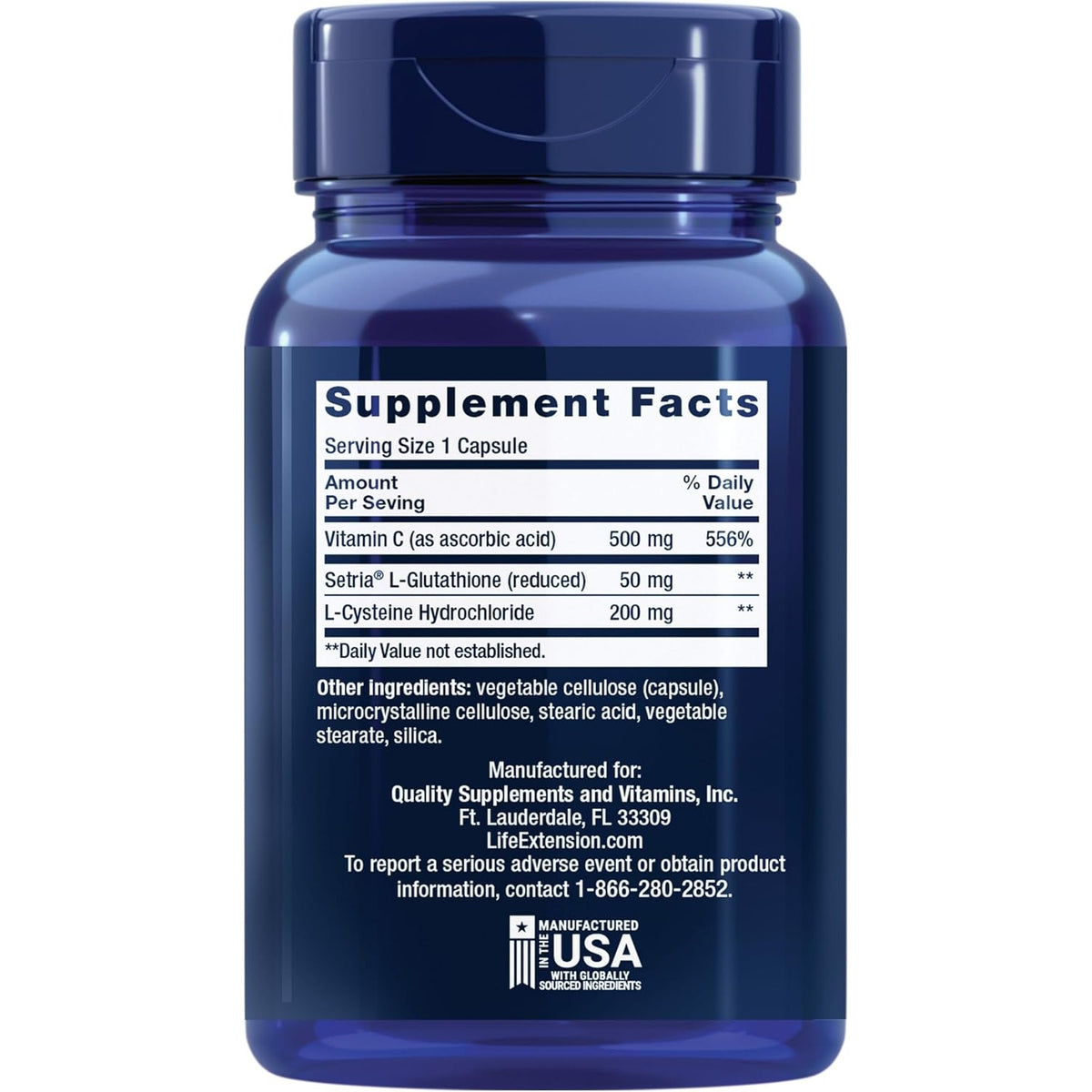 Life Extension Glutatión, Cisteína y Vitamina C 100 Cápsulas